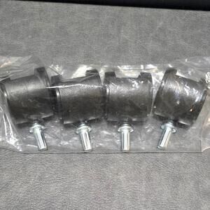 Black Plastic Caster Wheel Set 1.12 Inch